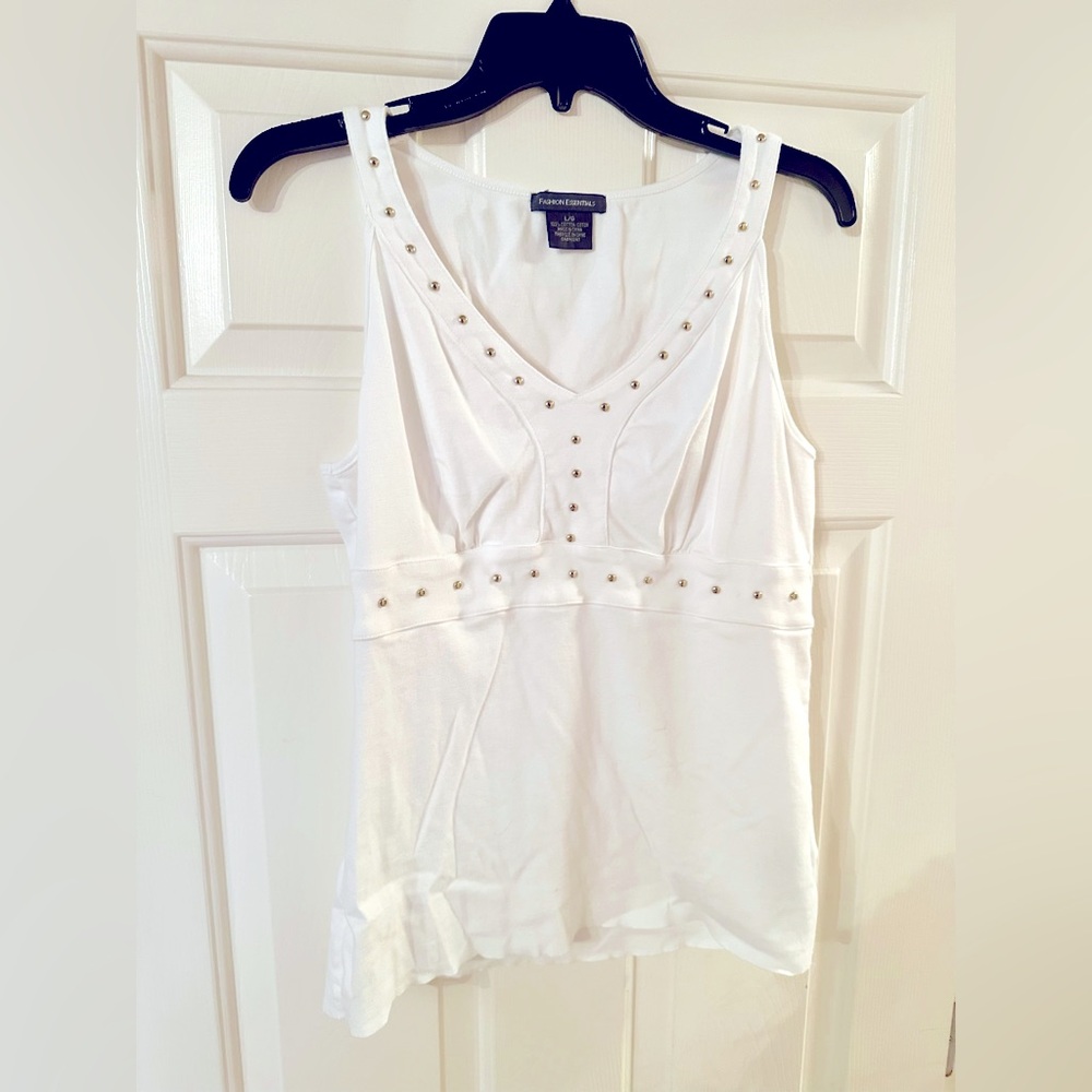 White Embellished Women's Top